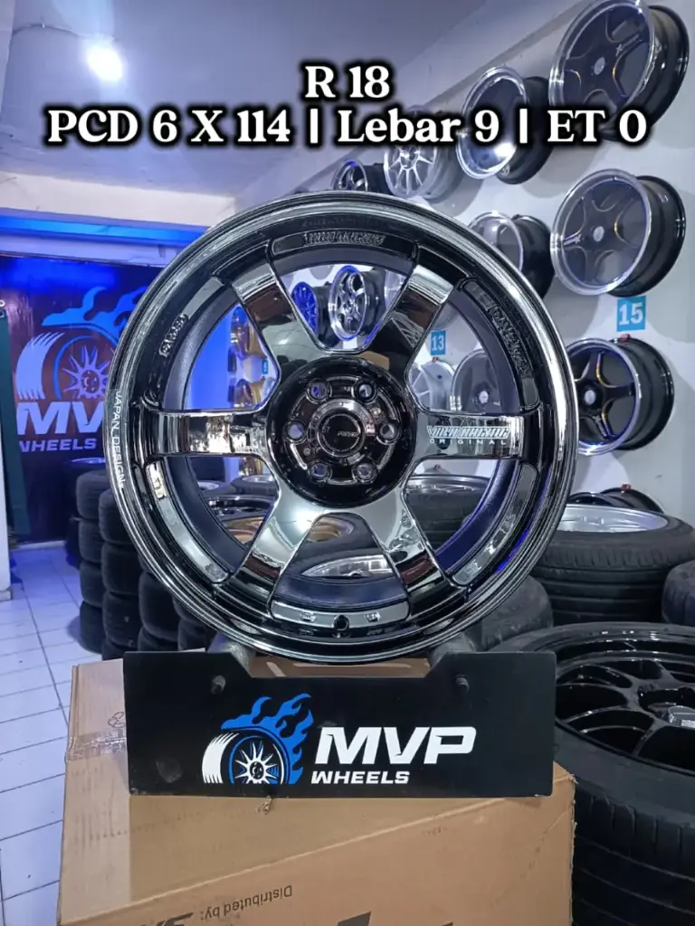 TE37 R18 Black Chrome - Pcd 6x114 - JF Luxury