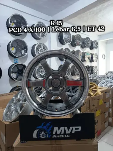 TE37 R15 Hyper Black - PCD 4X100 - RH Performance