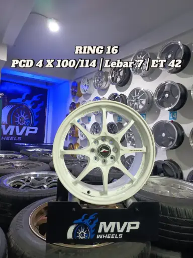 CE28 R16 l PCD 4X100/114 l Putih l JF LUXURY